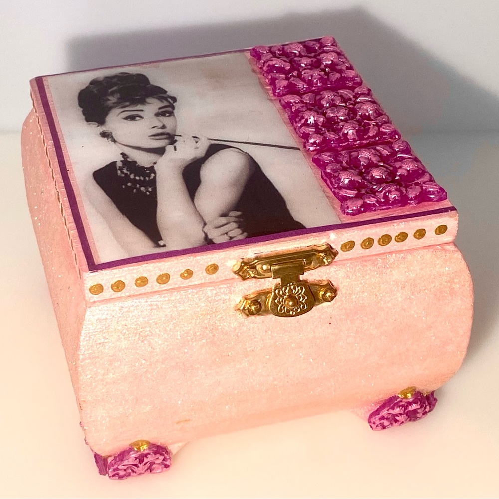Audrey Hepburn Jewelry Box One of a Kind Handcrafted Piece.